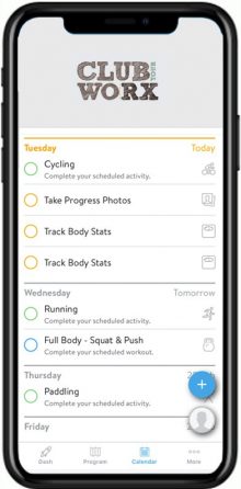 Calendar to track your workouts and progress